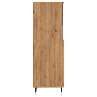 Hoge kast 60x36x110 cm bewerkt hout artisanaal eikenkleurig