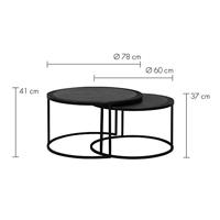 Light & Living Salontafel 'Talca' Set van 2 stuks, 67/75cm, kleur Antiek Lood - thumbnail