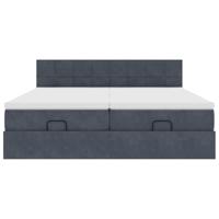 Ottoman bed met matrassen en LED's 160x200cm fluweel - thumbnail