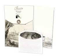 Briefpapier met enveloppen: De Omval, Rembrandt van Rijn, Museum Het Rembrandthuis - thumbnail