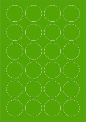 Groene A4 etiketten 40 mm rond 100 vel Sorex