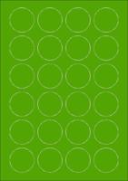 Groene A4 etiketten 40 mm rond 100 vel Sorex - thumbnail