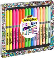 Markeerstift bic highlight your life in blik ass | 10 stuks - thumbnail