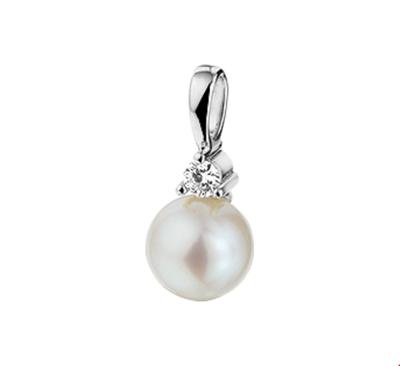 TFT Hanger Witgoud Parel En Diamant 0.05 Ct. TFT Hanger Witgoud Parel En Diamant 0.05 Ct.