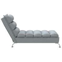 Chaise longue met kussens stof lichtgrijs - thumbnail