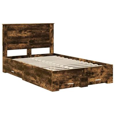 Bedframe met lade met hoofdeinde met opslag Bewerkt hout