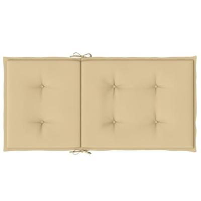 VidaXL Stoelkussens 2 st lage rug 100x50x4 cm stof gemêleerd beige