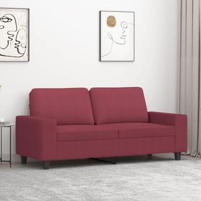 Tweezitsbank 140 cm stof wijnrood