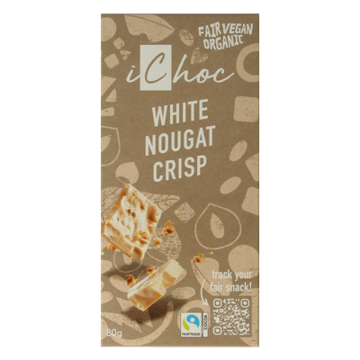 White nougat crisp vegan bio 80 Gram