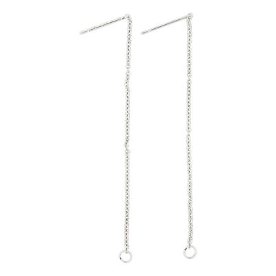 Creativ Company Oorbellen van ketting, l: 70 mm, verzilverd, 1 paar Creativ Company Oorbellen van ketting, l: 70 mm, verzilverd, 1 paar