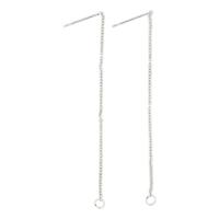 Creativ Company Oorbellen van ketting, l: 70 mm, verzilverd, 1 paar - thumbnail