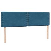 Boxspring met matras fluweel donkerblauw 160x210 cm - thumbnail