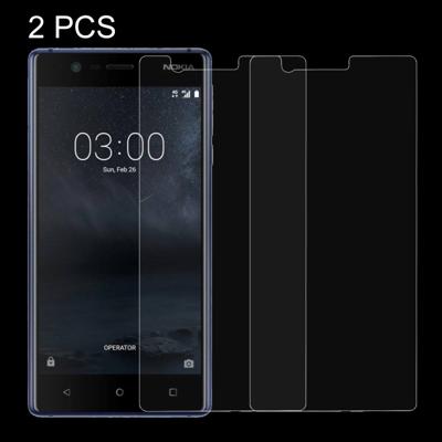 2 stuks Nokia 3 Gehard glazen schermprotector 0.26mm 9H hardheid 2 stuks Nokia 3 Gehard glazen schermprotector 0.26mm 9H hardheid