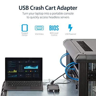 .com USB 2.0 KVM console - draagbare laptop Crash cart adapter met bestandsoverdracht & video-opname - KVM-schakelaar - 1 x KVM port(s) - 1 lokale gebruiker - desktop