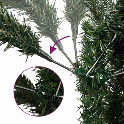 Kunstkerstboom met 300 LED Groen 240 cm PVC en Plastic en Staal