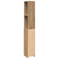 Badkamerkast 25x25x170 cm bewerkt hout artisanaal eikenkleurig - thumbnail