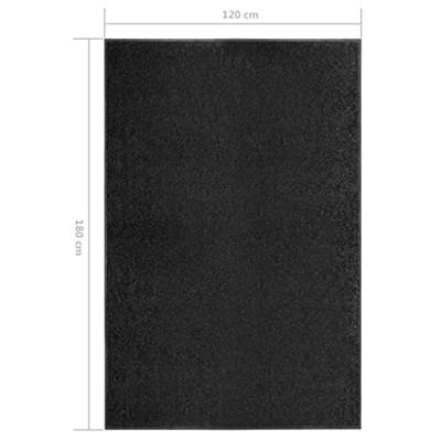 VidaXL Deurmat wasbaar 120x180 cm zwart