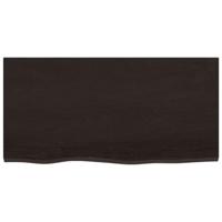 VidaXL Wastafelblad 80x40x(2-6) cm behandeld massief hout donkerbruin - thumbnail