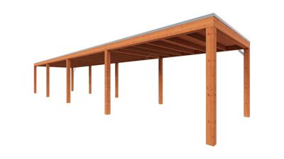 Trendhout Overkapping Palermo 1435x310 cm- Plat dak- Hout- Trendhout
