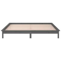 Bedframe LED massief hout grijs 140x190 cm - thumbnail