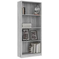 Boekenkast 4 schappen 60x24x142 cm bewerkt hout grijs sonoma - thumbnail