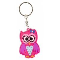LG Imports sleutelhanger uil junior 3,5 cm rubber roze - thumbnail