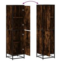 Hoge kast 35,5x35x139 cm bewerkt hout en metaal gerookt eiken - thumbnail