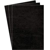 Fellowes omslagen, ft A4, karton lederlook, 250 micron, pak van 100 stuks, zwart - thumbnail