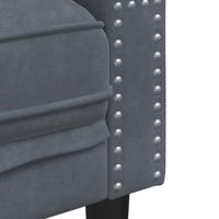 Driezitsbank Chesterfield-stijl en bolsters fluweel donkergrijs - thumbnail