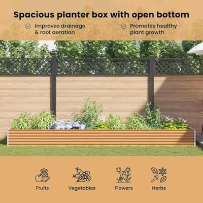 Verhoogde plantenbak 390 x 100 x 36 cm Gegalvaniseerd staal