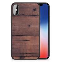 iPhone X | Xs Houten Print Telefoonhoesje Old Wood - thumbnail