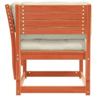 Tuinbank met armleuningen en kussens grenenhout wasbruin - thumbnail