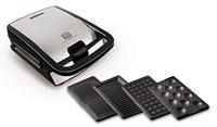 Tefal SW 854 D Snack Collection Wafelijzer Anti-aanbaklaag, Automatische temperatuuraanpassing Zwart, RVS (geborsteld) - thumbnail