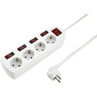 Sygonix SY-4535068 Stekkerdoos met schakelaar Wit Randaarde stekker 1 stuk(s) - thumbnail