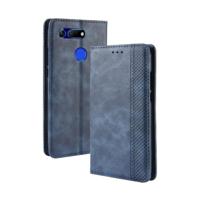 Magnetische Buckle retro textuur horizontale Flip lederen case voor Huawei Honor weergave 20 met houder & kaartsleuven & portemonnee (blauw) - thumbnail