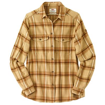 Fjällräven Damesblouse Övik Heavy Flannel Shirt W, chalk white-dune beige, Maat: M