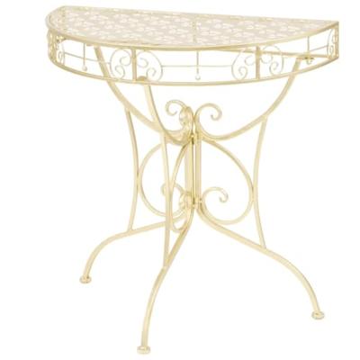 Bijzettafel vintage stijl half rond 72x36x74 cm metaal goud Bijzettafel vintage stijl half rond 72x36x74 cm metaal goud