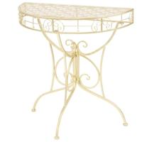 Bijzettafel vintage stijl half rond 72x36x74 cm metaal goud - thumbnail