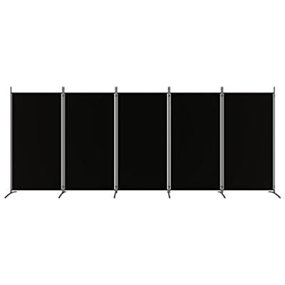 Kamerscherm met 5 panelen 433x180 cm stof zwart