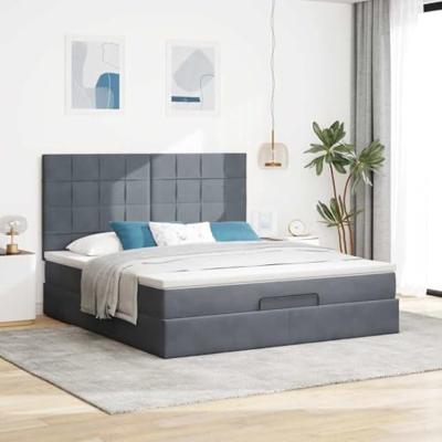 Ottoman bed met matrassen en LED's 160x200cm fluweel