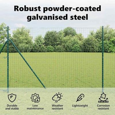 VidaXL Afrasteringspaal 7 pcs groen staal VidaXL Afrasteringspaal 7 pcs groen staal