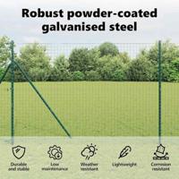 VidaXL Afrasteringspaal 7 pcs groen staal - thumbnail