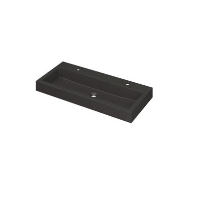INK Momento Wastafel Quartz met 2 Kraangaten - 1000x450x90 mm - Quartz Zwart
