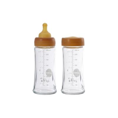 Hevea Wide neck baby glass bottles two-pack 250ml/8.5oz