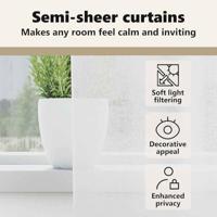 Voile Gordijn met gordijnen 2 pcs Wit 245 x 140 cm Polyester - thumbnail