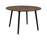 Dutchbone Ronde Eettafel 'Clover' Notenhout, 120cm - thumbnail