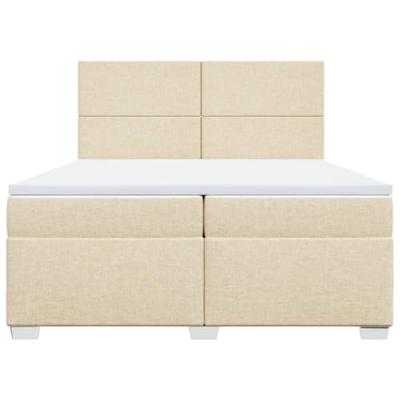 Boxspring met matras stof crèmekleurig 200x200 cm