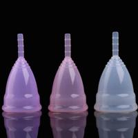 3PCS herbruikbare zachte Cup medische kwaliteit siliconen menstruele Cup grootte: klein (transparant) - thumbnail