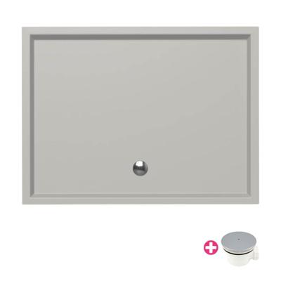 Douchebak Xenz Mariana | 120x90x4 cm | Incl.Afvoersifon-Chroom | Acryl | Rechthoekig | Cement mat