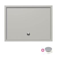 Douchebak Xenz Mariana | 120x90x4 cm | Incl.Afvoersifon-Chroom | Acryl | Rechthoekig | Cement mat - thumbnail